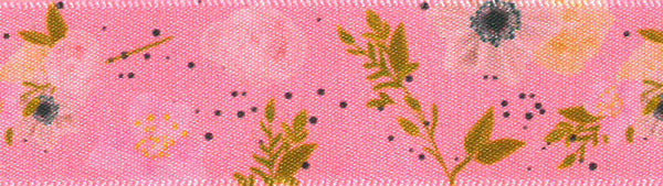 25mm Floral Print Satin Ribbon (20m reel).